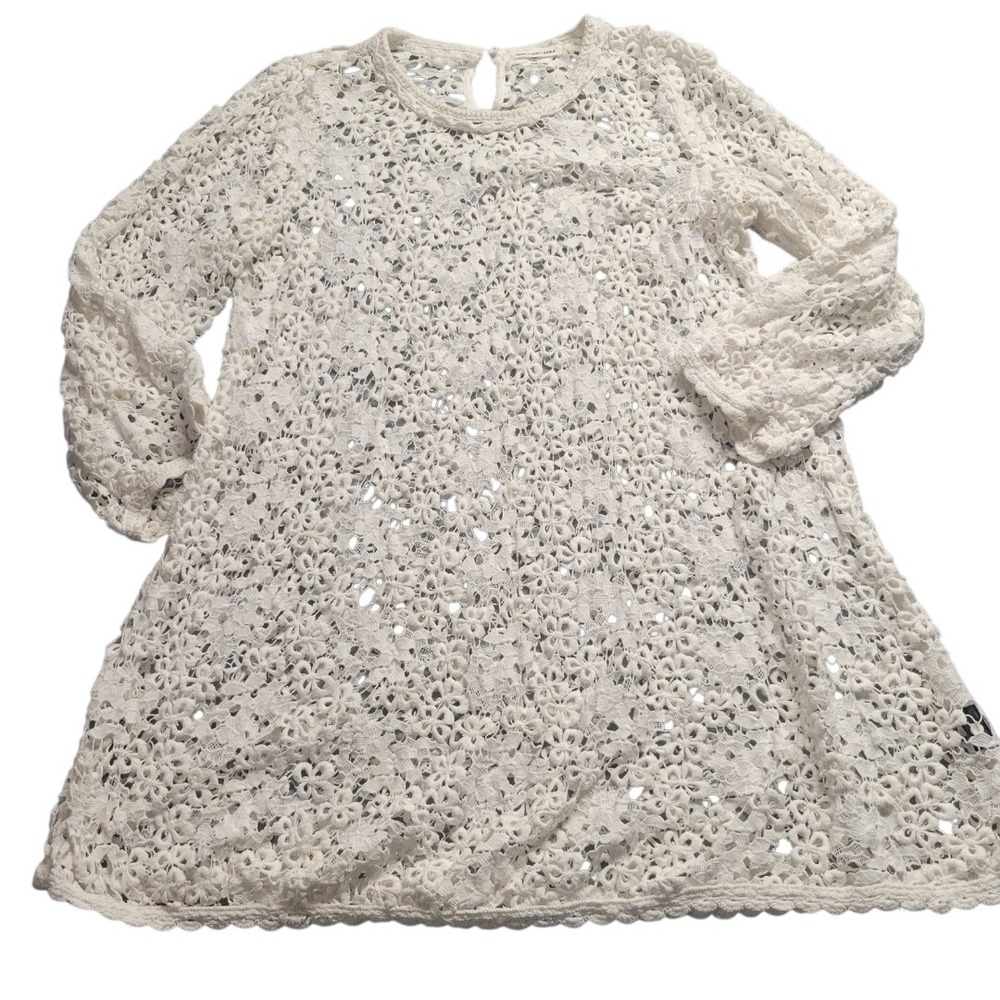 Isabel Marant Etoile White Cotton Guipure Lace Mini Dress Floral Crochet Size 40